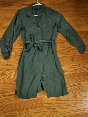 Banana Republic Olive Green Shirt Dress